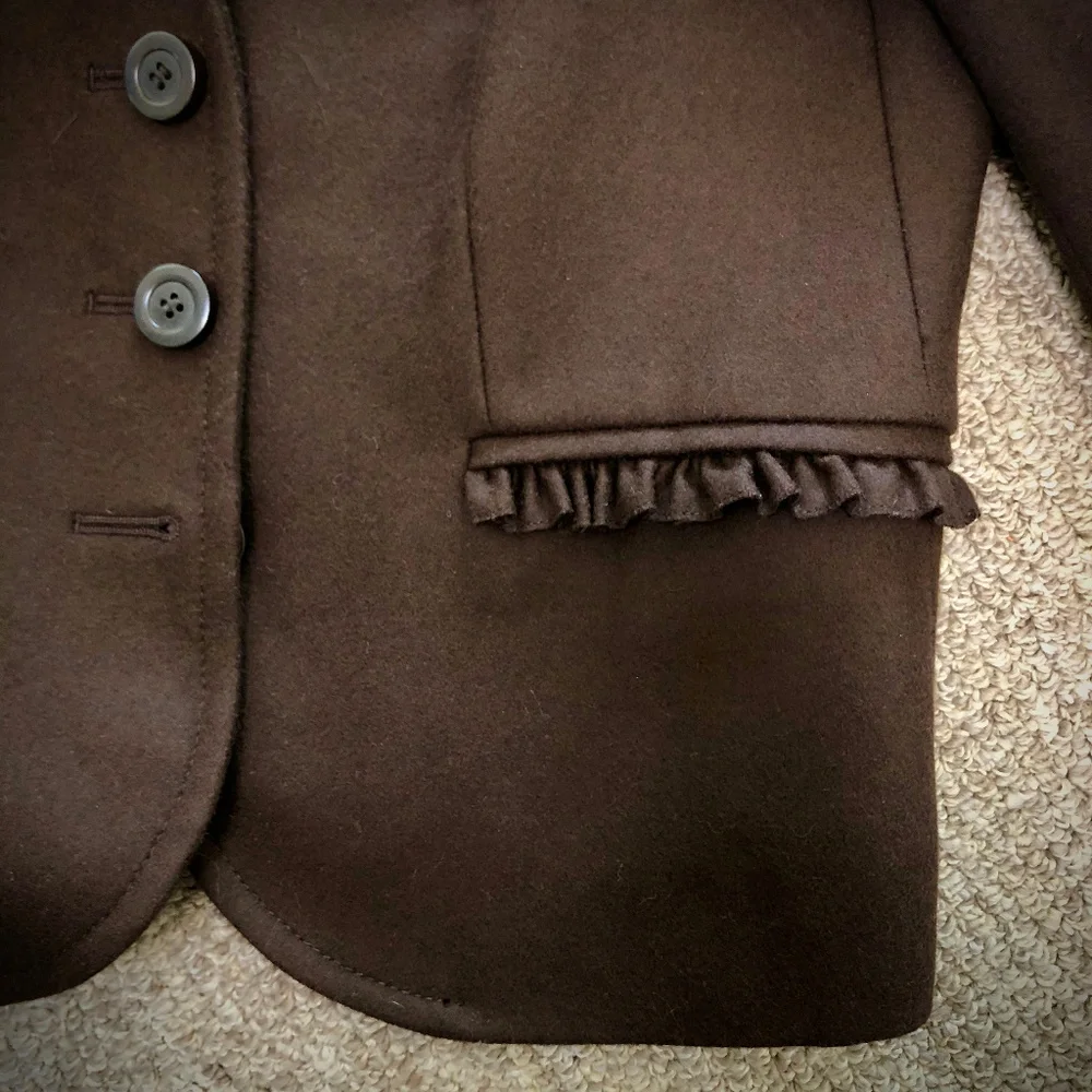 J. Crew Brown Felted Wool 3-Button Blazer Size 6